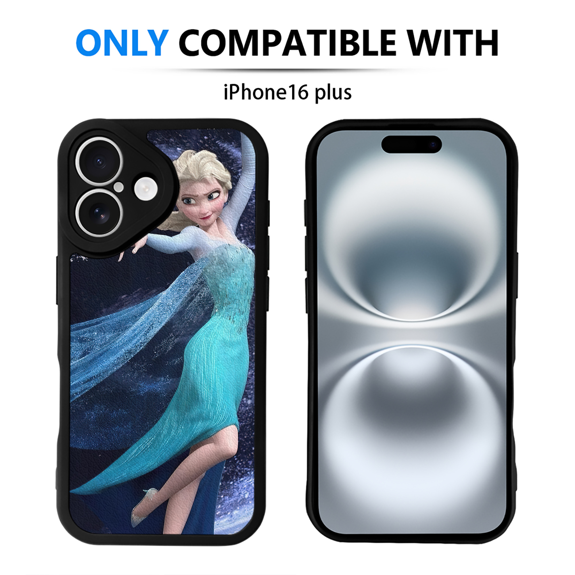 （画像用） アナと雪の女王 アンナ エルサ Frozen Anna Elsa 【iPhone 16シリーズ対応】シリコンスマホケース（レザー調） 材質：シリコン